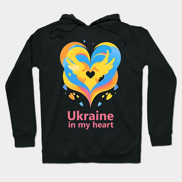 Ukraine in my Heart Hoodie by Logard